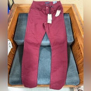 NWT Blue Spice Super High Waist Skinny Jean Burgandy Juniors size 3